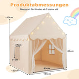 Lasten leikkiteltta Costway, 136 cm, tähtivalot, beige