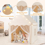 Lasten leikkiteltta Costway, 136 cm, tähtivalot, beige
