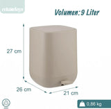 Poljinroska-astia Relaxdays, 9 l, soft close, beige