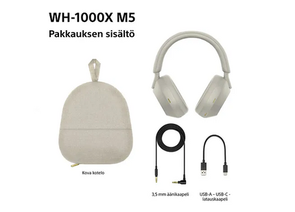 Sony WH-1000XM5 Langattomat over-ear kuulokkeet, hopea – Uudenveroinen