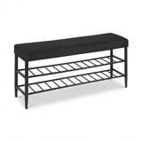 Eteispenkki Relaxdays, kenkätelineellä, 100 cm, musta