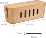 Kaapelilaatikko bambua 44 cm, luonnonvärinen