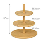 Kerrosvati Relaxdays, 3-tasoinen, bambu, 37 cm