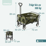 Kokoontaitettava kuljetusvaunu Relaxdays, 100 kg, vihreä