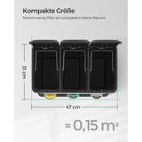 Lajitteluroska-astia Songmics, kolmiosainen, 24 l, polkimilla, musta