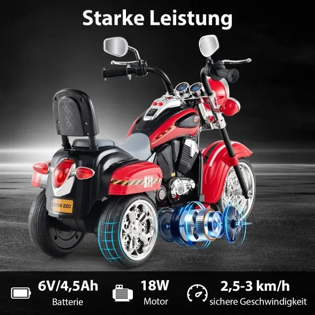 Lasten sähkömoottoripyörä Costway, 6 V, kolmipyöräinen, punainen