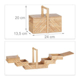 Ompelulaatikko Relaxdays, 5 lokeroa, bambu