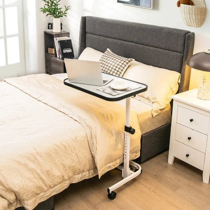 Sänkypöytä Costway, säädettävä 73–93 cm, valkoinen