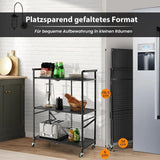 Taitettava tarjoiluvaunu Costway, 3 tasoa, 72,5×33×93,5 cm, musta
