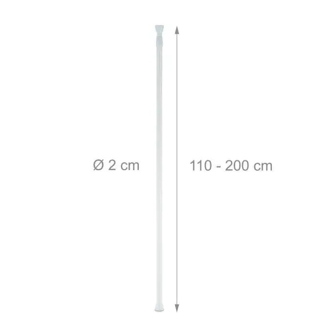 Teleskooppitanko Relaxdays, 110–200 cm, valkoinen